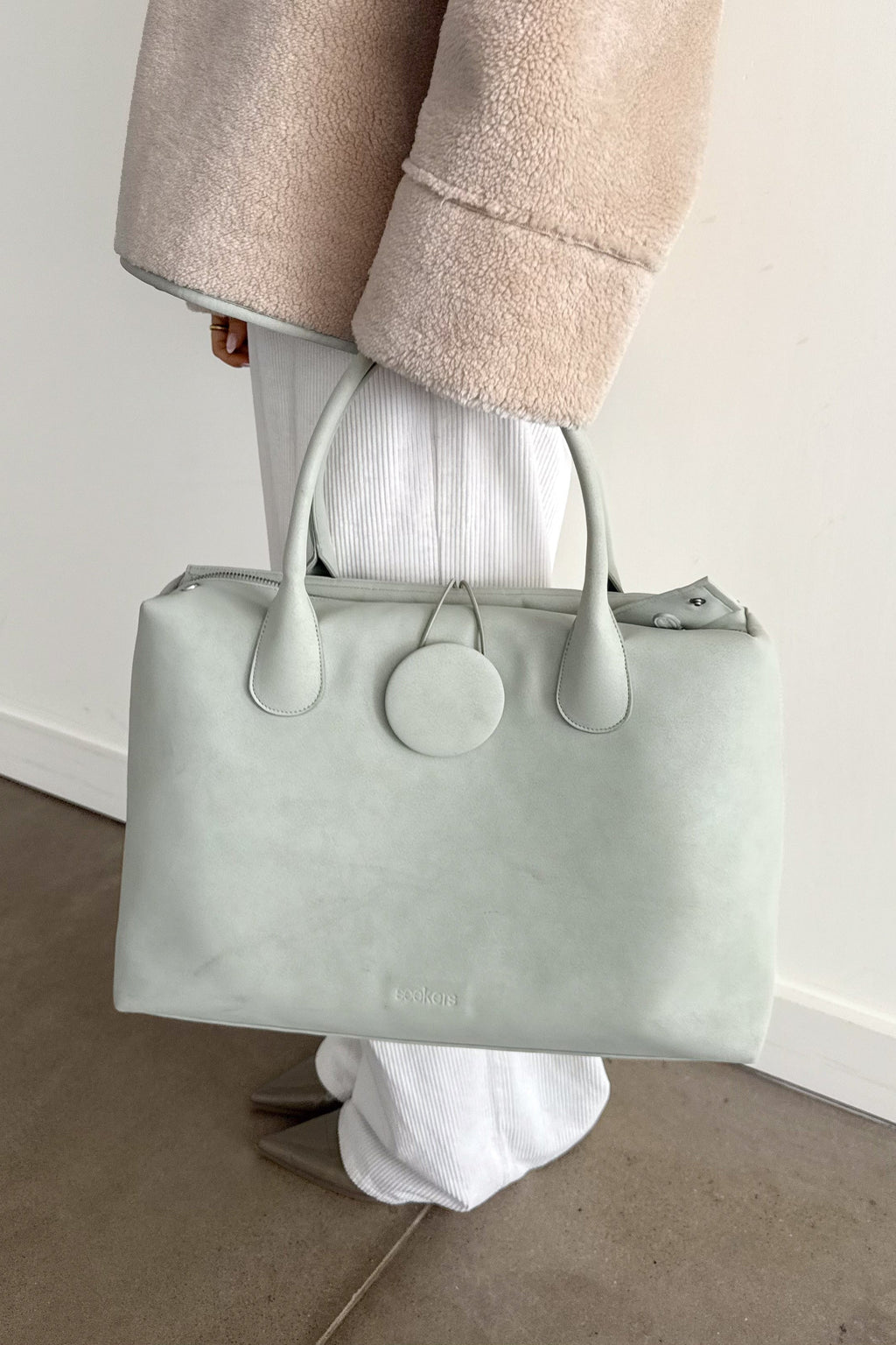 Tully Button Carryall Bag in Mint Foam