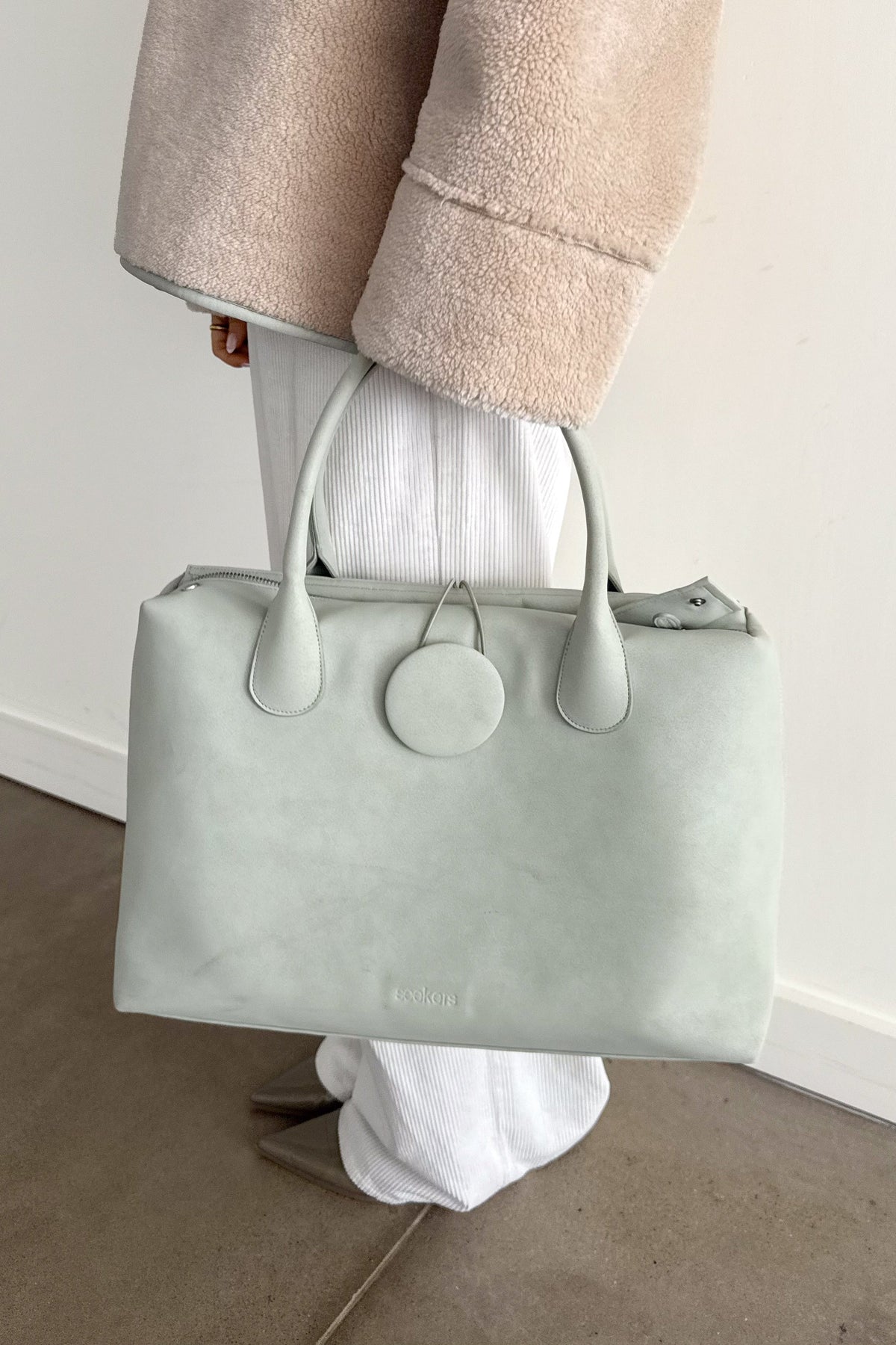 Tully Button Carryall Bag in Mint Foam