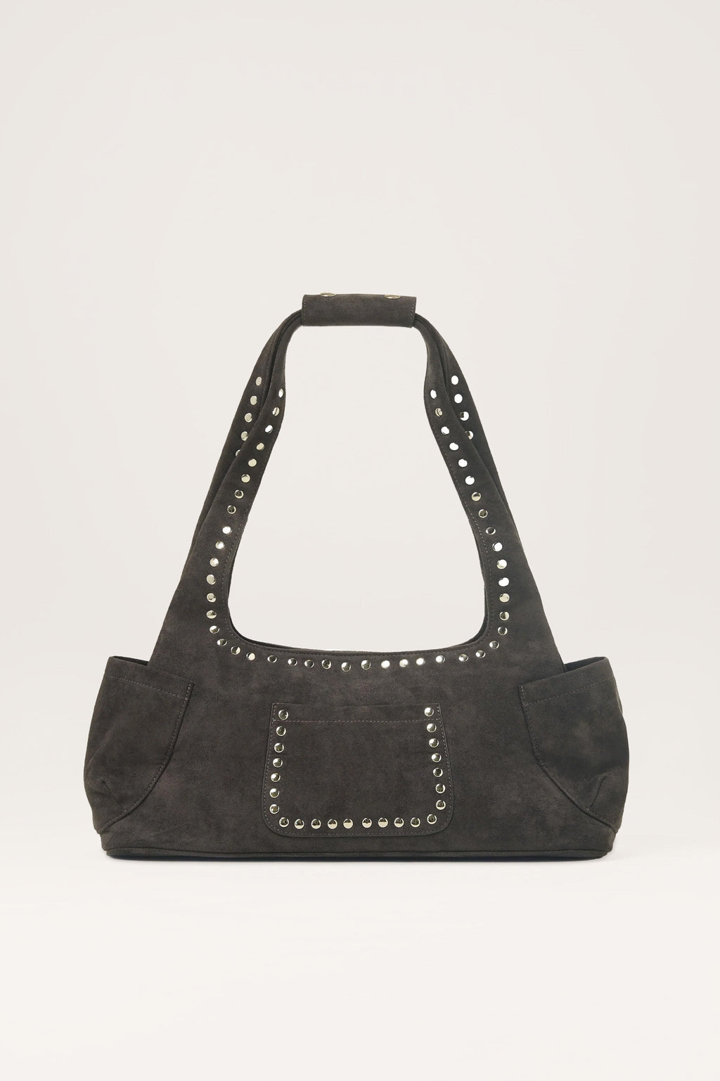 Martha Faux Suede Carryall in Dark Grey