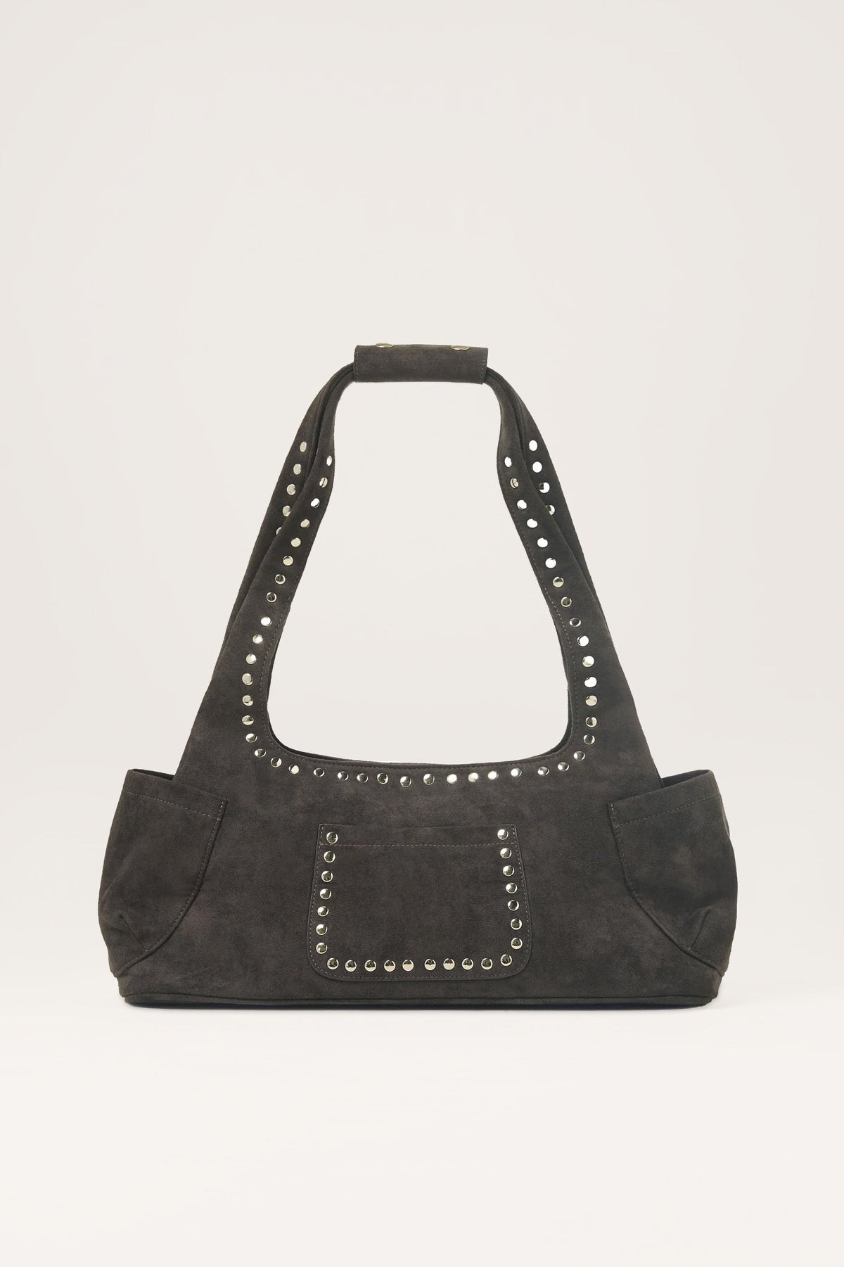 Martha Faux Suede Carryall in Dark Grey
