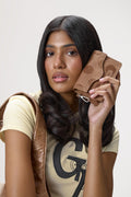 Otis Polka Embossed Change Purse in Classic Tan