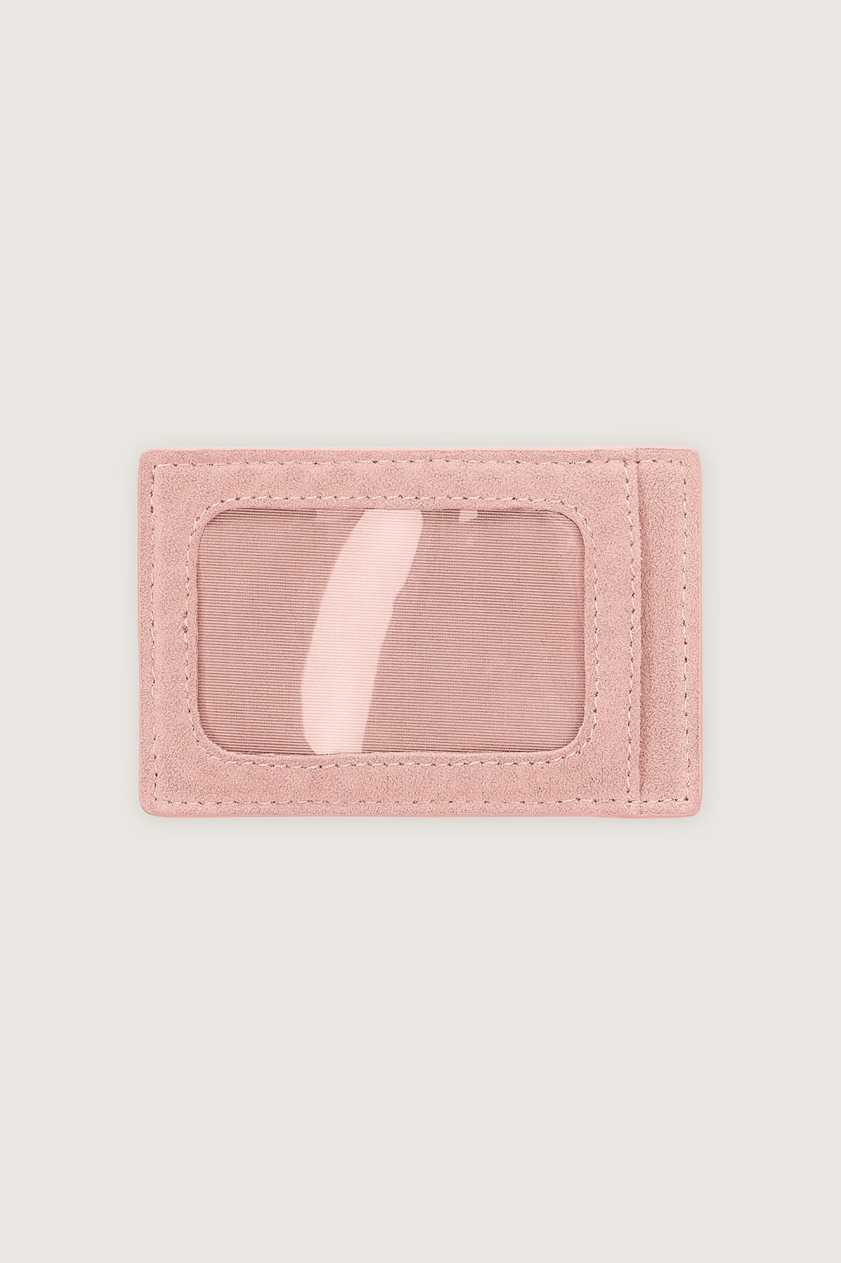 Martha Faux Suede Cardholder in Rose