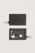 Martha Faux Suede Cardholder in Dark Grey