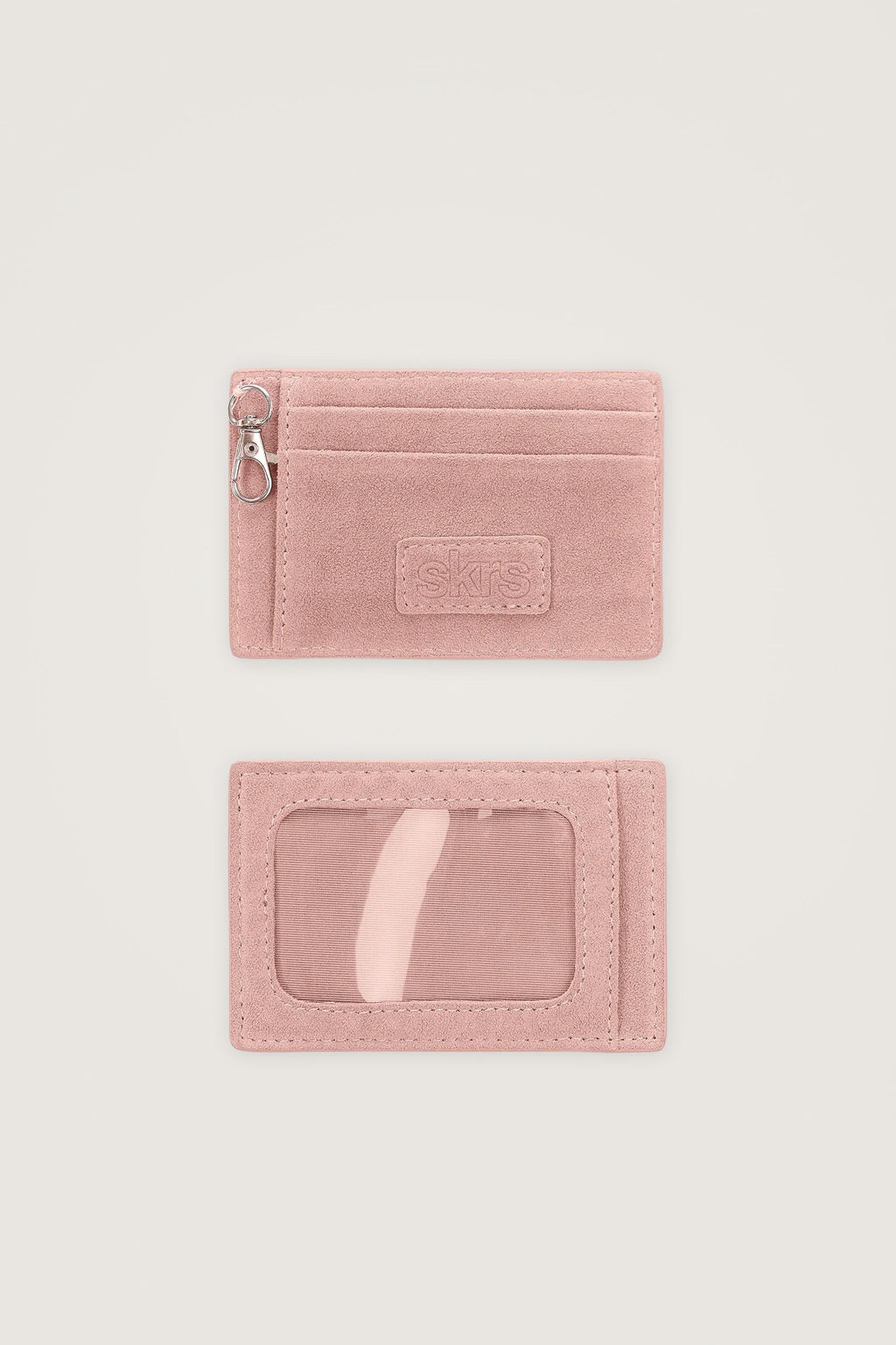 Martha Faux Suede Cardholder in Rose