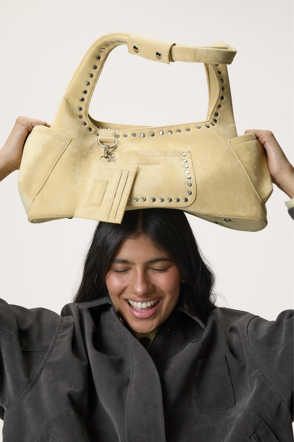 Martha Suede Cardholder in Yellow