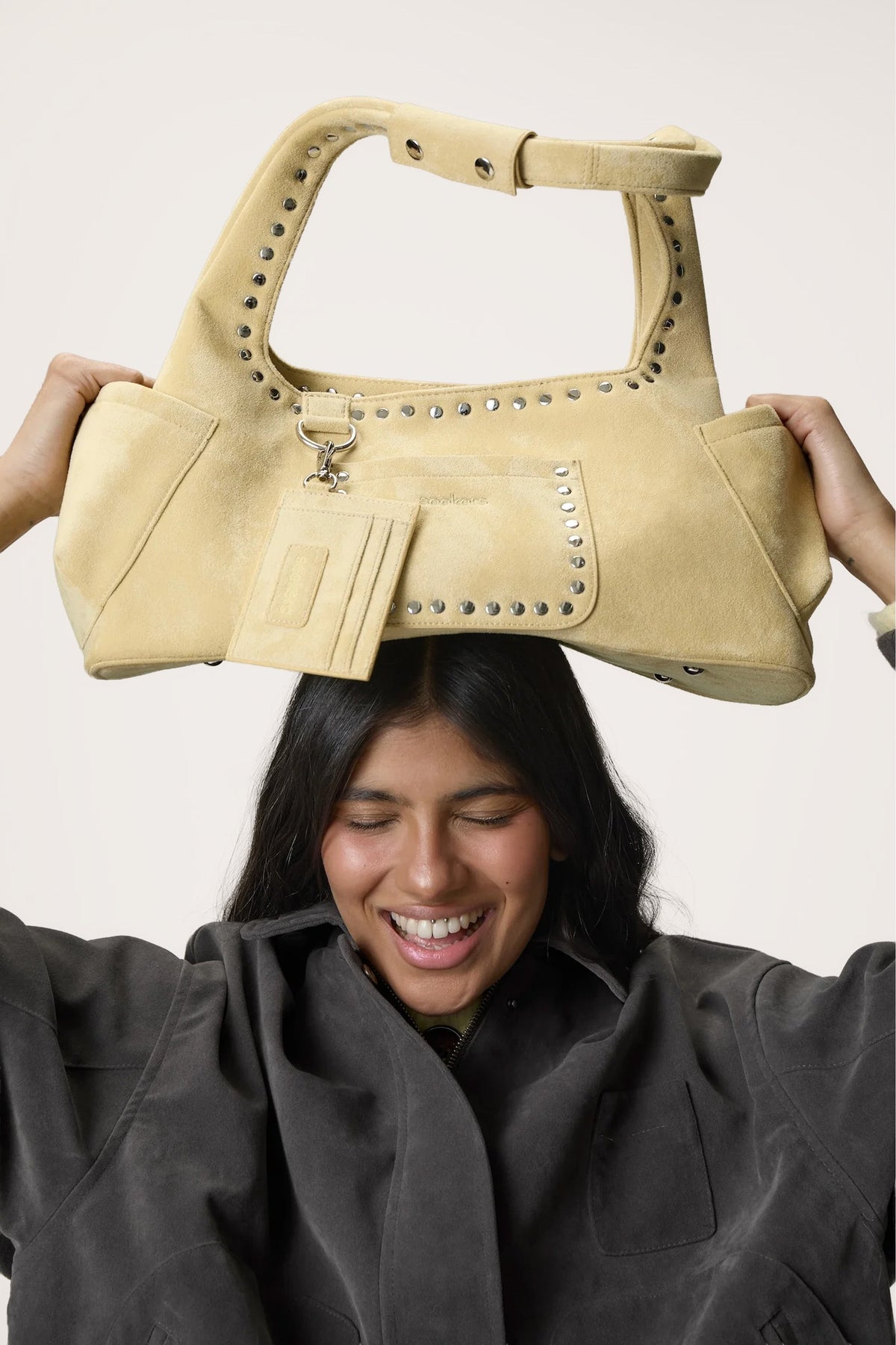 Martha Suede Cardholder in Yellow