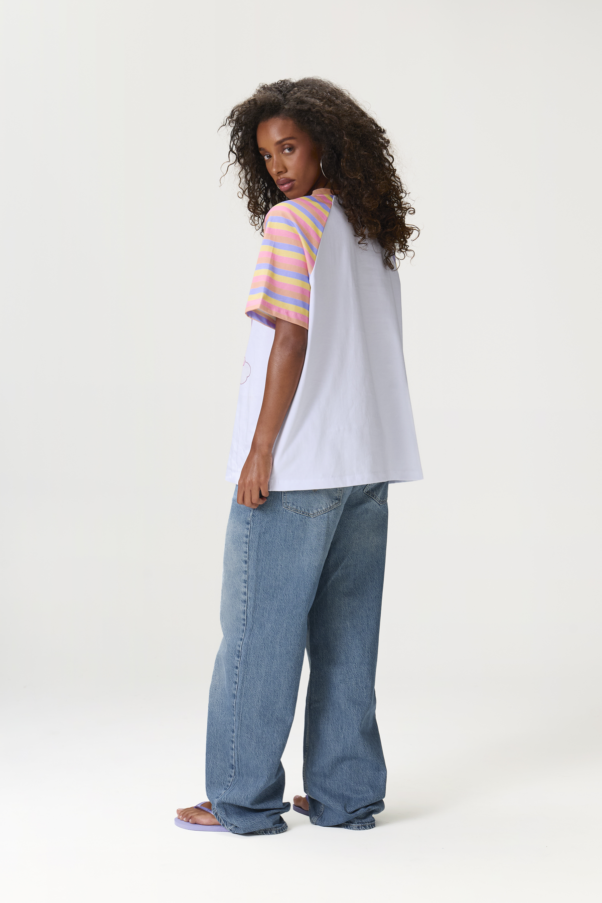 Patootie Striped Raglan Oversized Tee