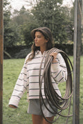 Folk Fleece Shirt in Bunny Stripe