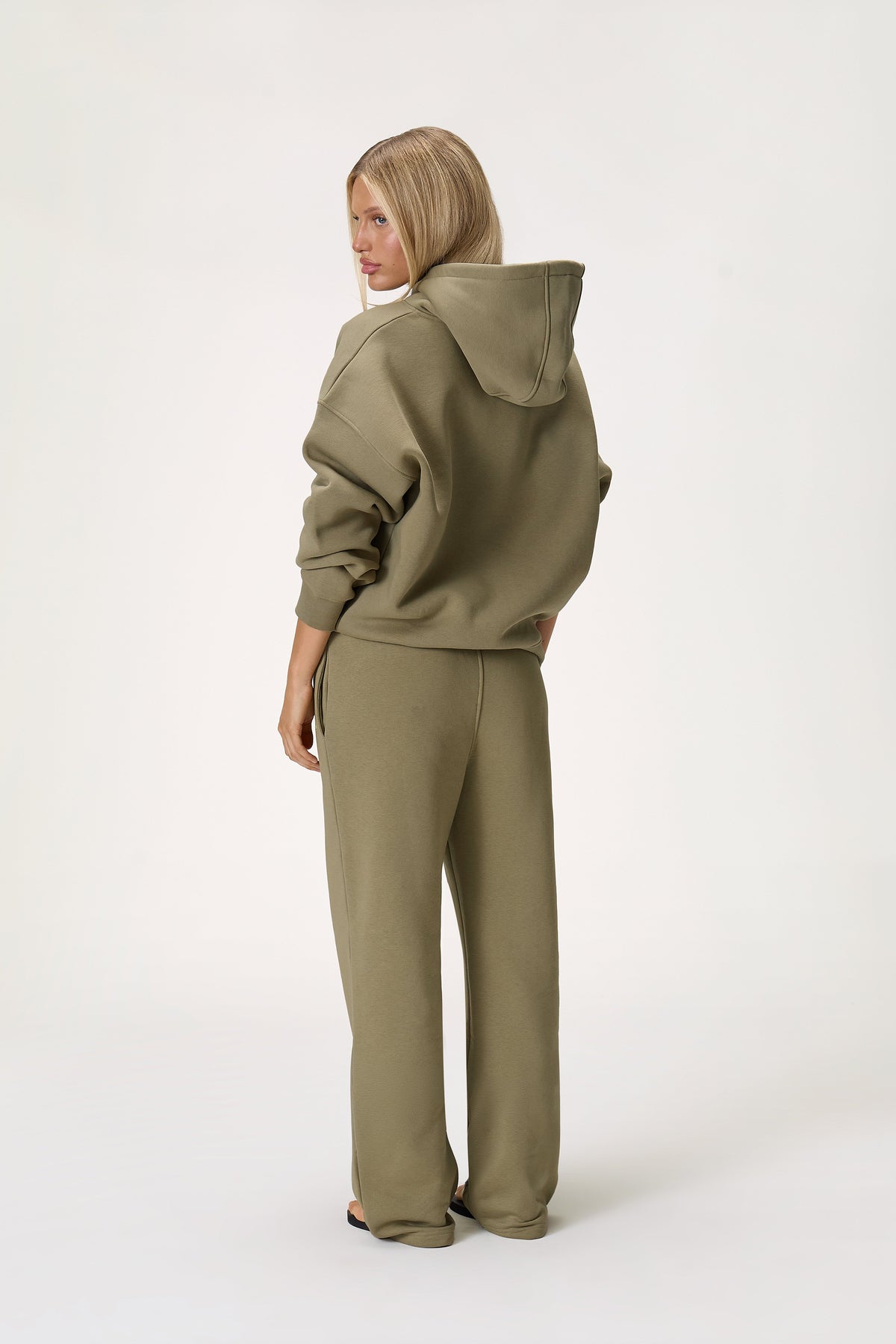 Seekers Doozy Zip Up Hoodie in Khaki
