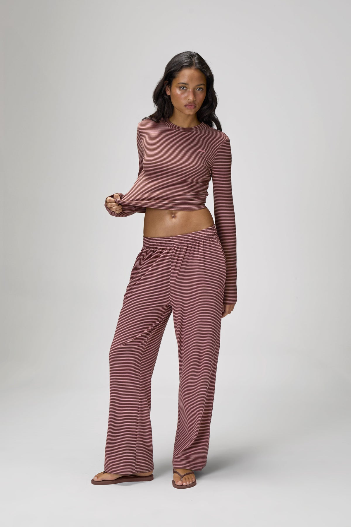 Wilbur Soft Wide Leg Pants in Brown
