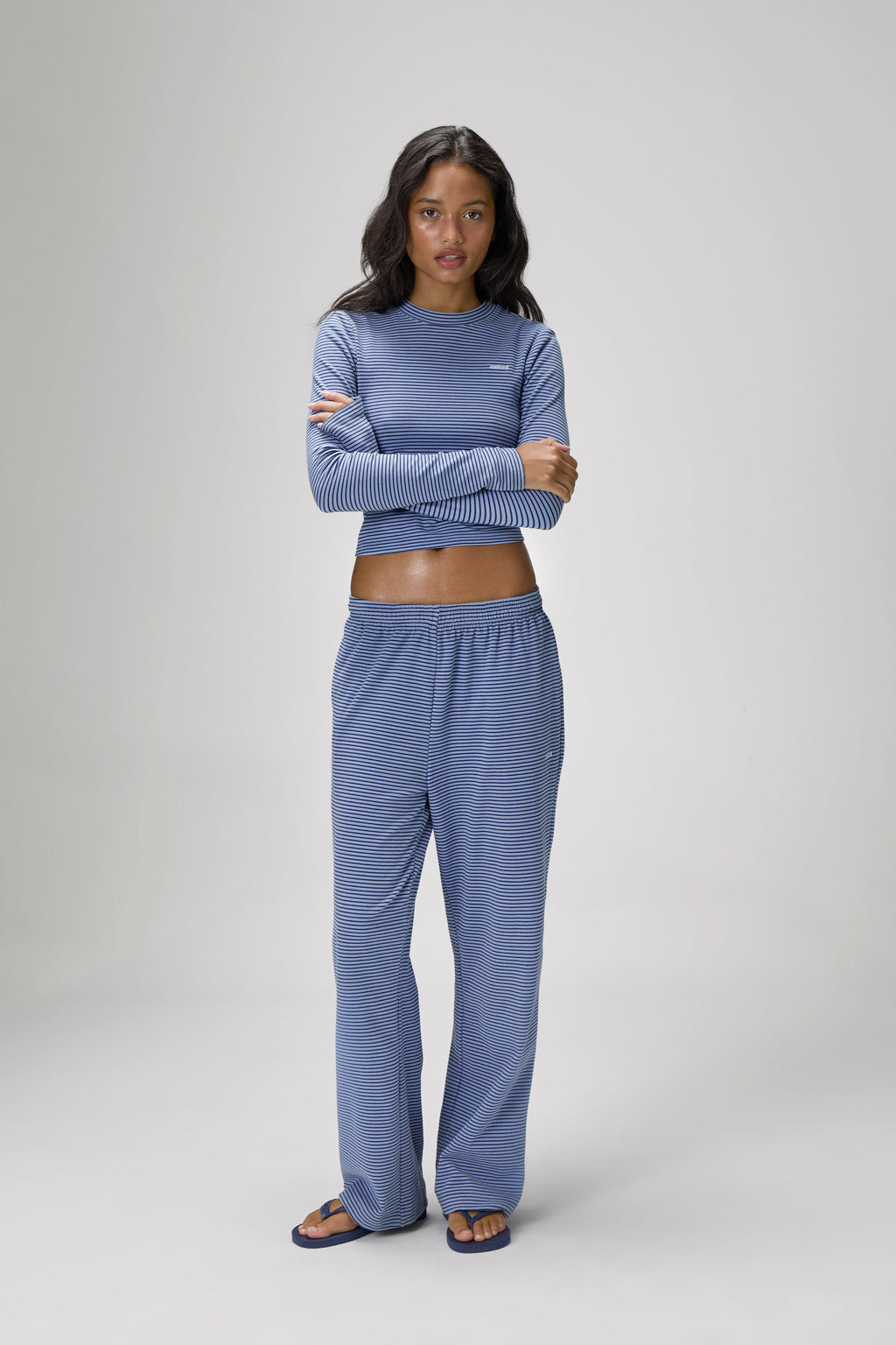 Wilbur Soft Wide Leg Pants in Blue