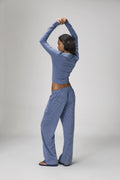 Wilbur Soft Wide Leg Pants in Blue