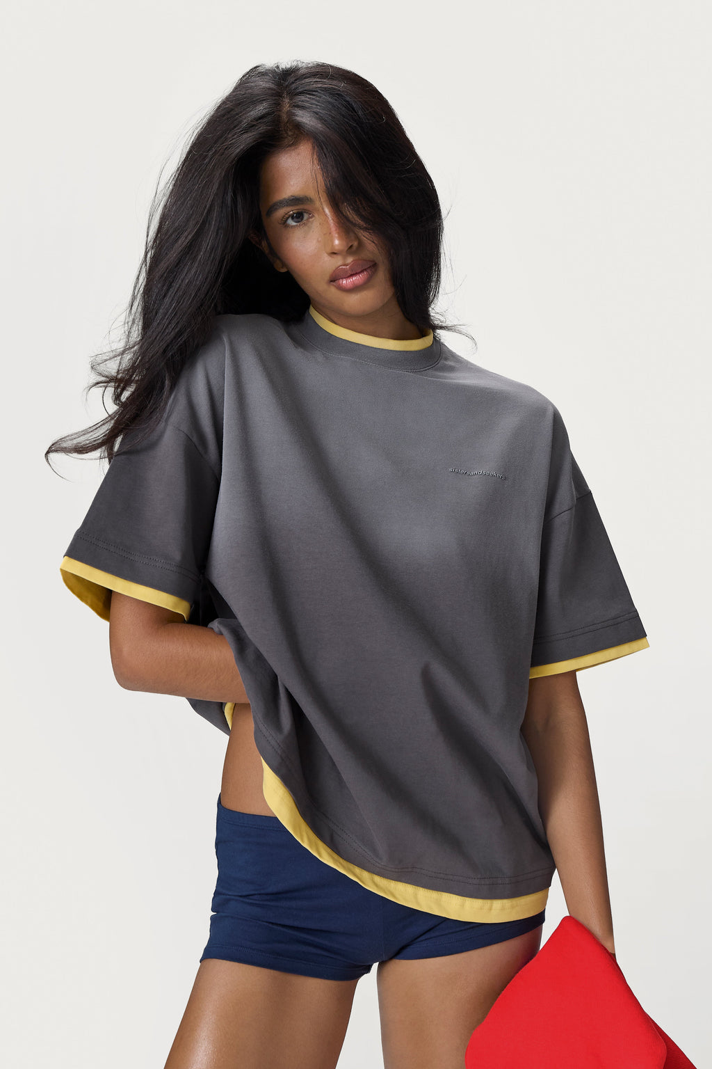 Alban Oversized Tee in Washed Charcoal