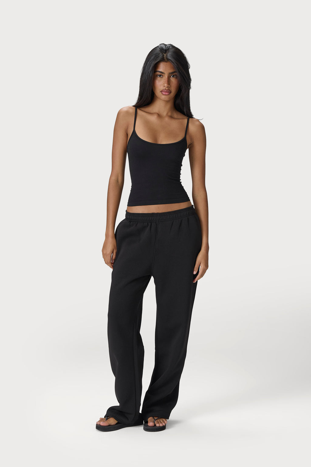 Seekers Classic Wide Leg Sweatpants in Washed Black