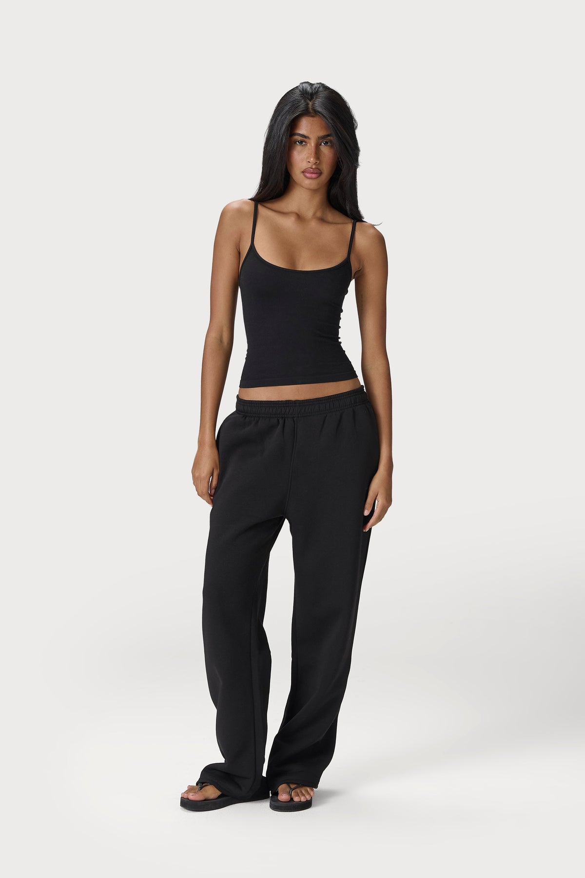 Seekers Classic Wide Leg Sweatpants in Washed Black