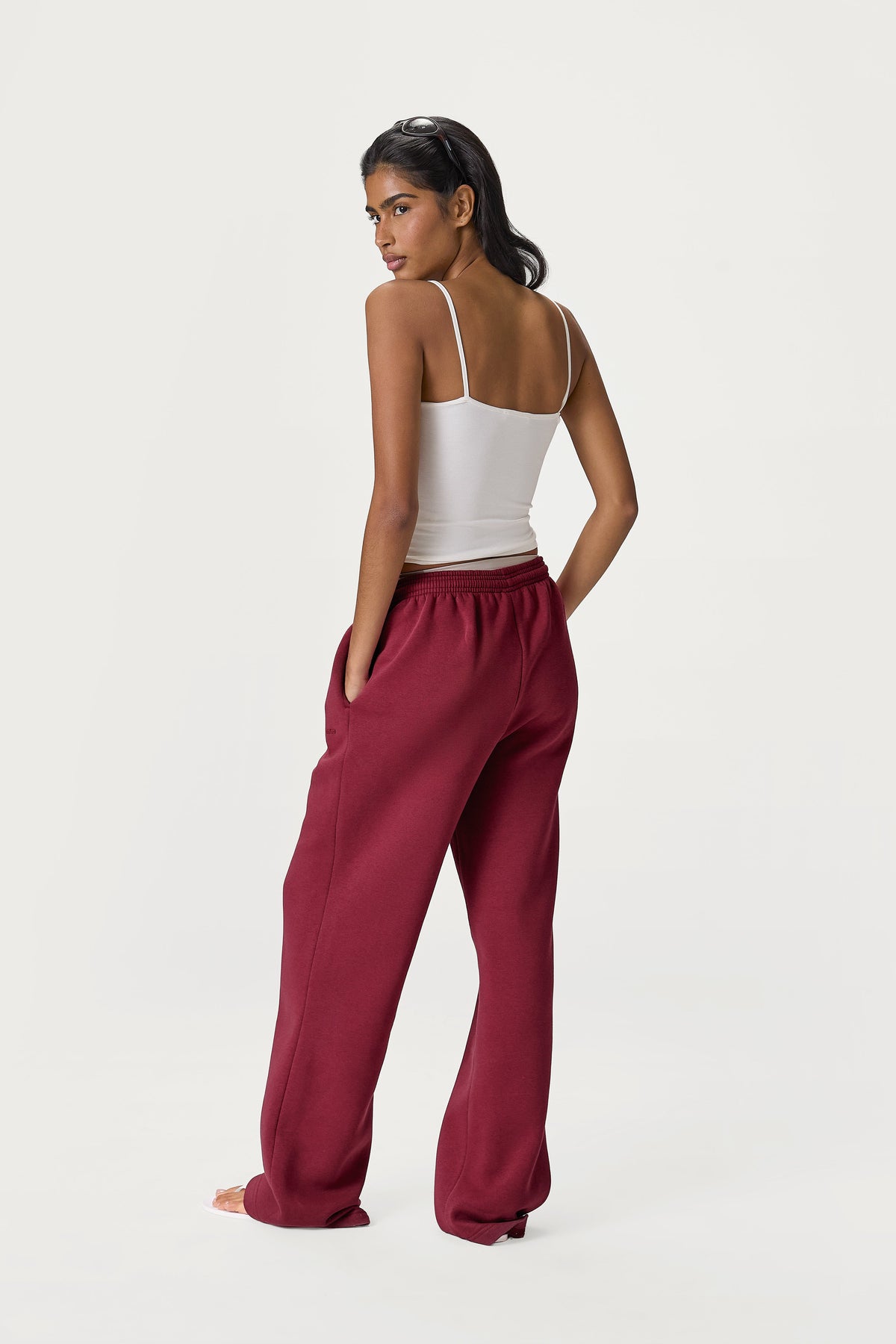 Seekers Classic Wide Leg Sweatpants in Burgundy