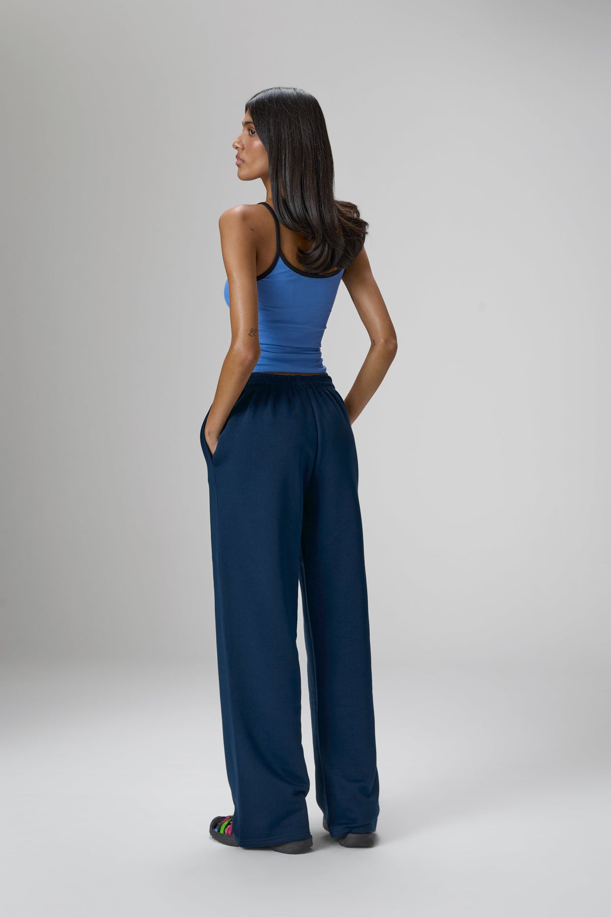 Trademark Wide Leg Sweatpants in Navy