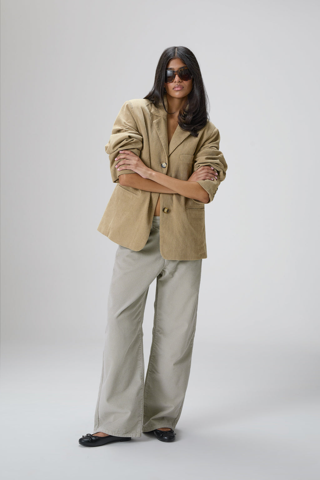 Bethel Mint Cord Wide Leg Trouser