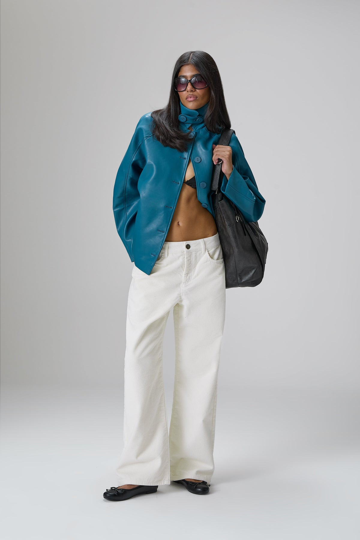 Bethel Off-White Cord Wide Leg Trouser
