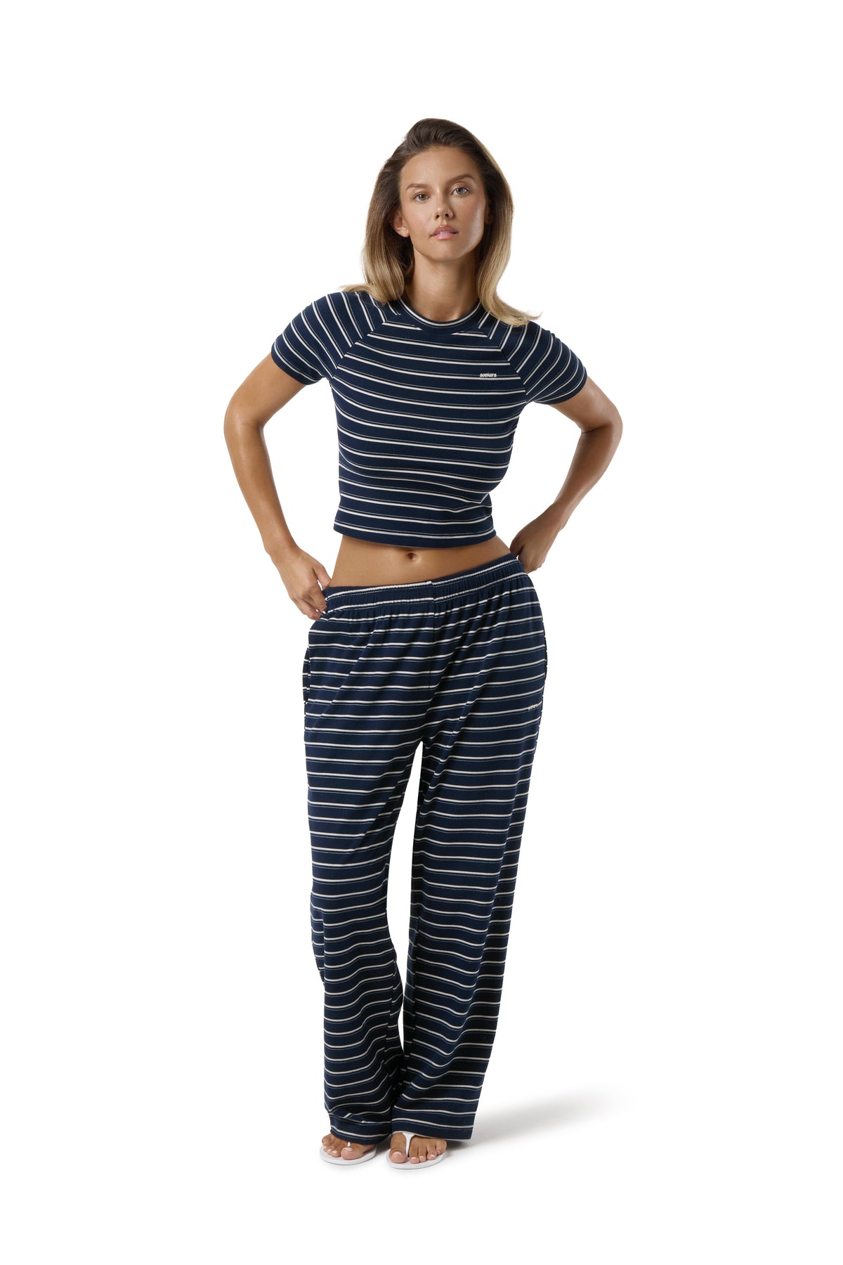 Wilma Soft Wide Leg Pants in Navy