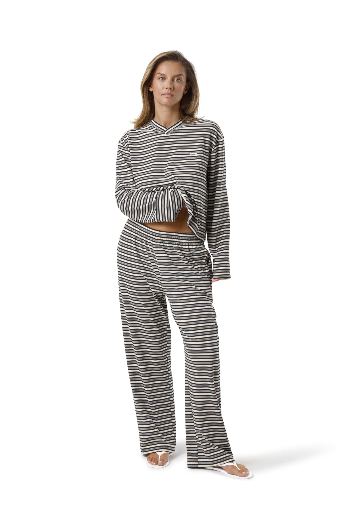 Wilkie Soft Wide Leg Pants in Multi Cream