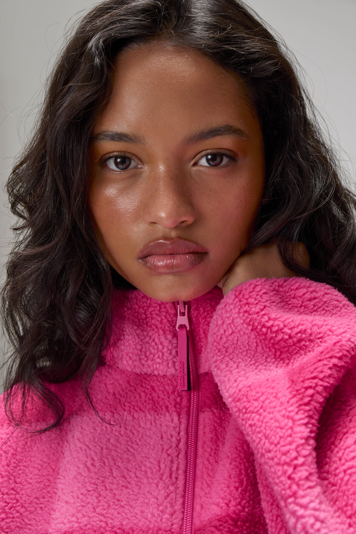 Farley Fleece in Hottest Pink