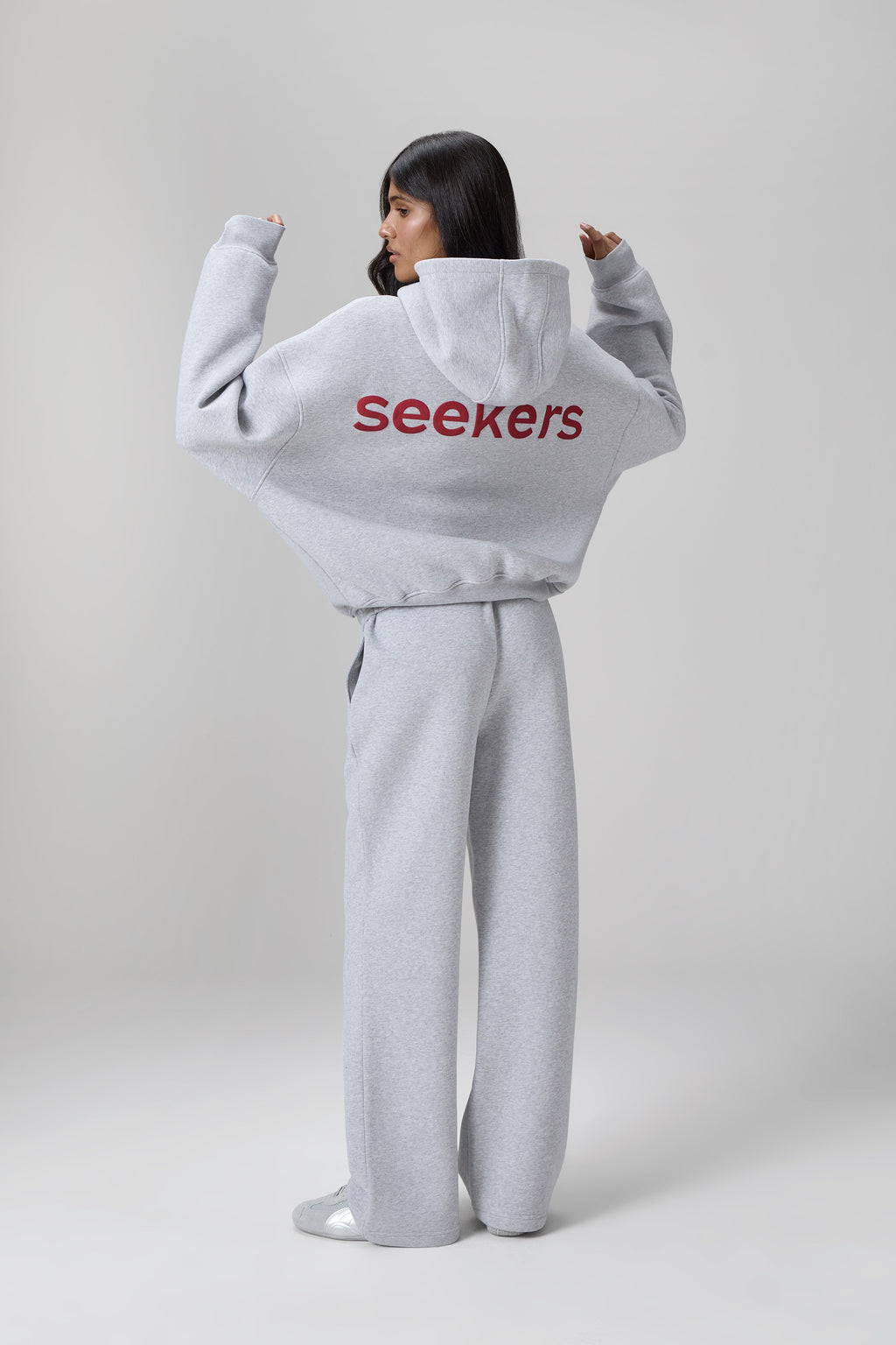 Seekers Brand Hoodie in Grey Melange