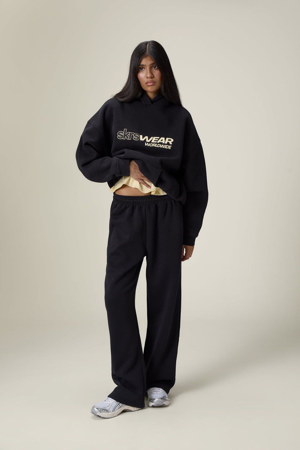Seekers Classic Wide Leg Sweatpants in Washed Black