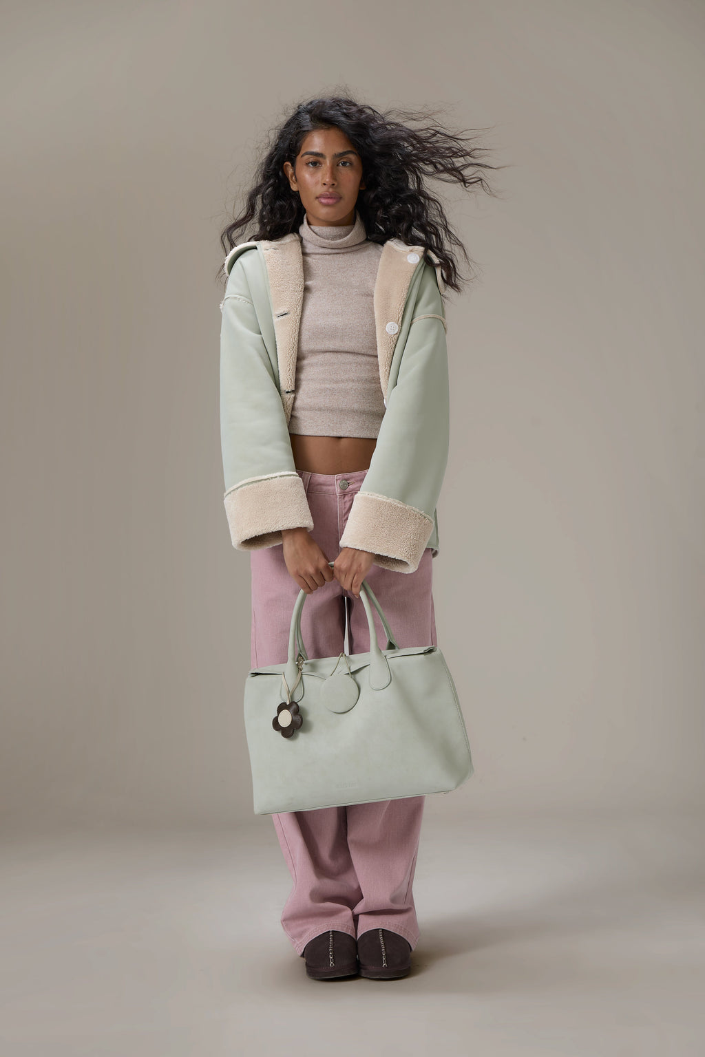 Tully Button Carryall Bag in Mint Foam