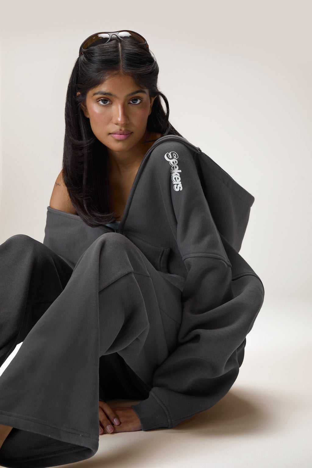 Seekers Sports Wide Leg Sweatpants in Charcoal