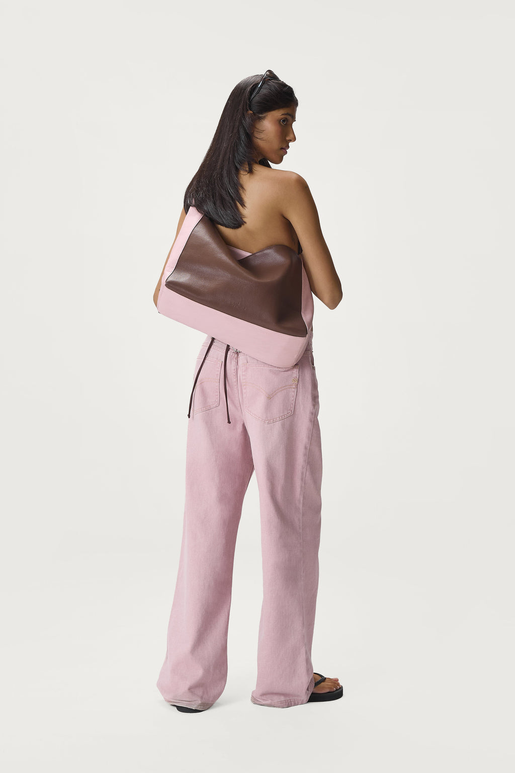 Mopsy Wide Leg Jeans in Washed Pink