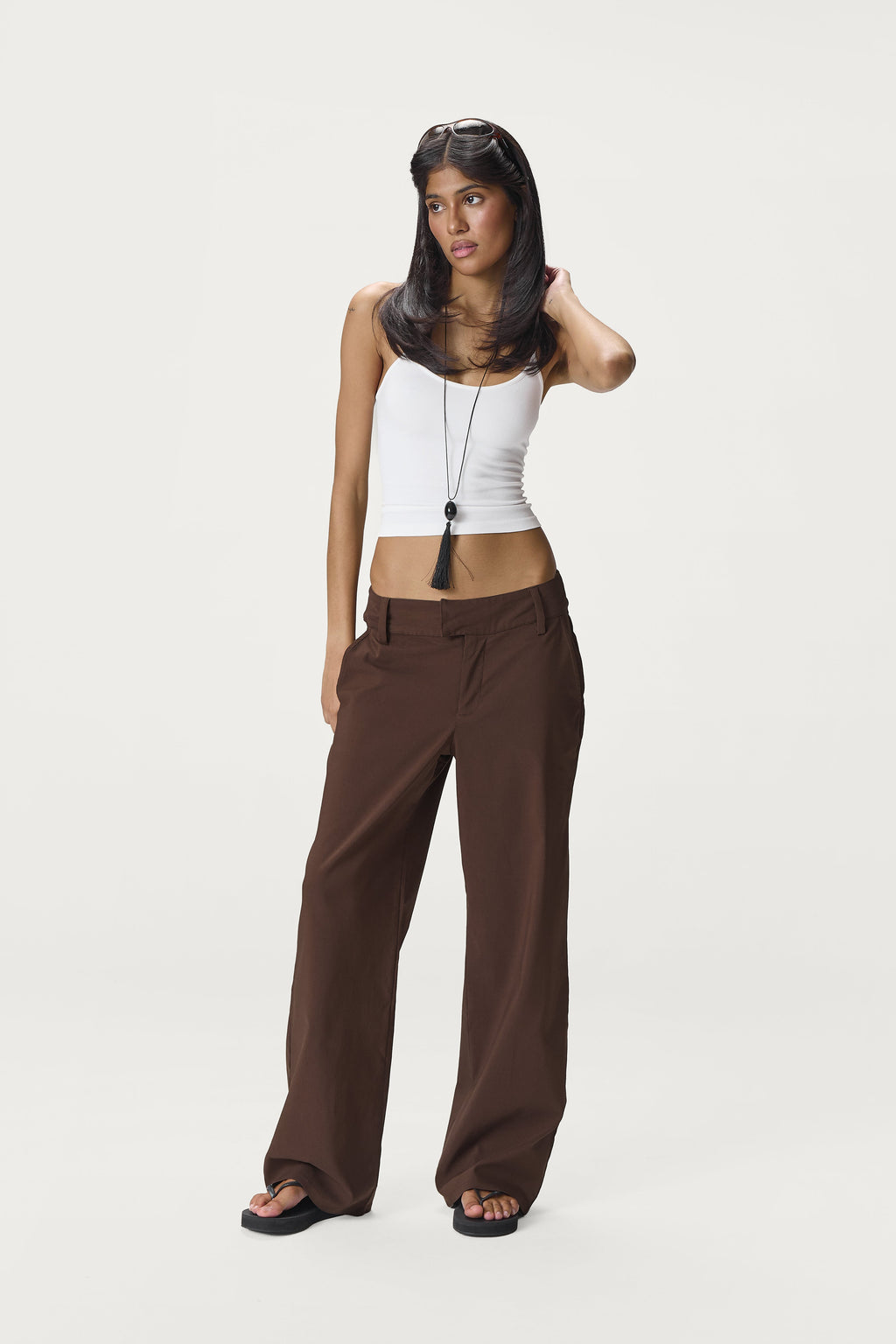 Fargo Straight Leg Trousers in Brown