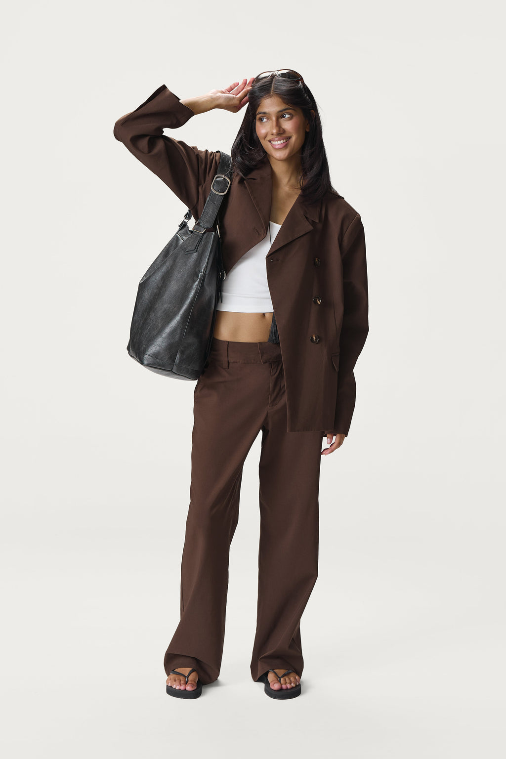 Fargo Straight Leg Trousers in Brown