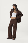 Fargo Straight Leg Trousers in Brown