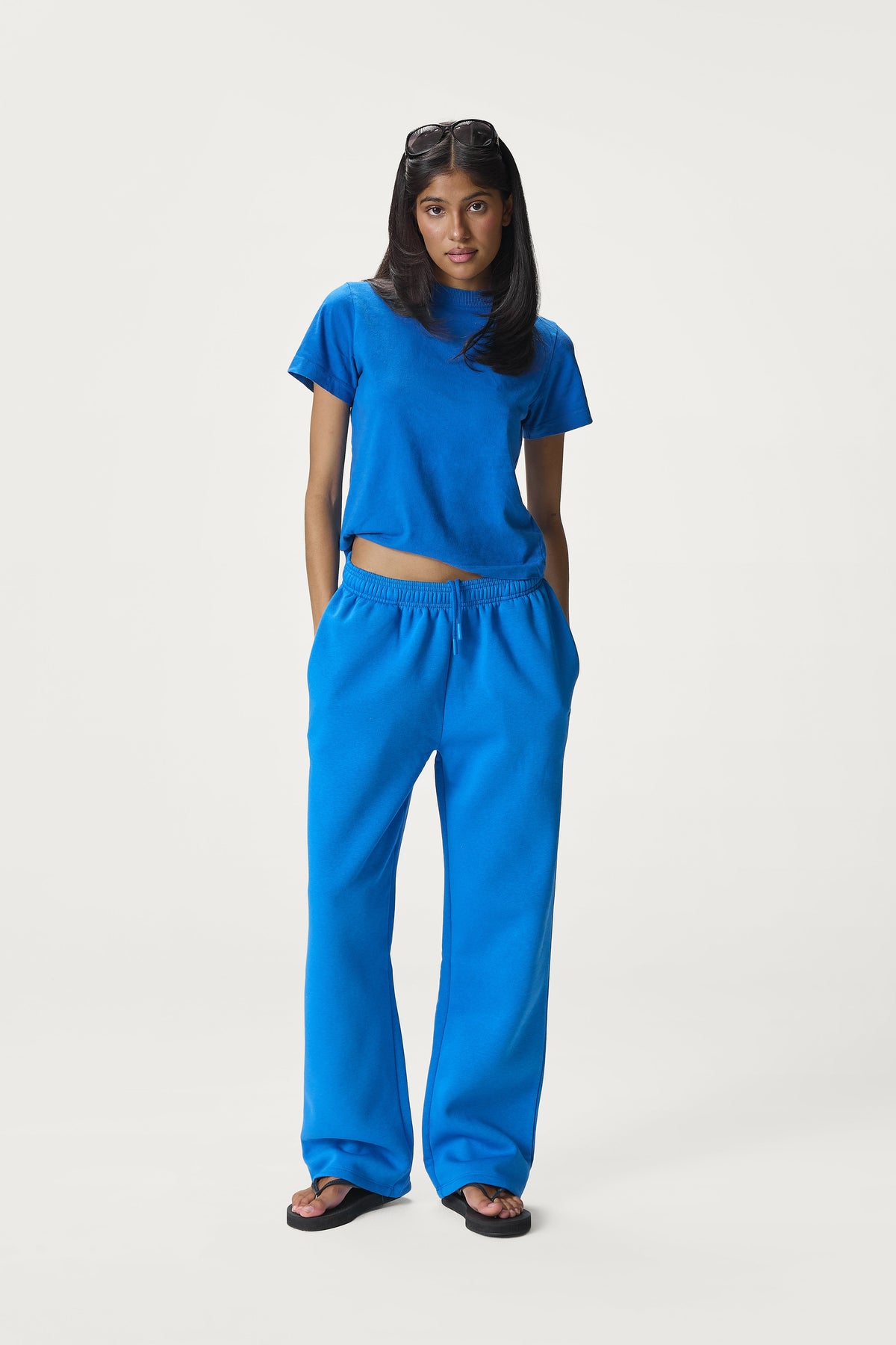 Seekers Classic Wide Leg Sweatpants in Bluebird