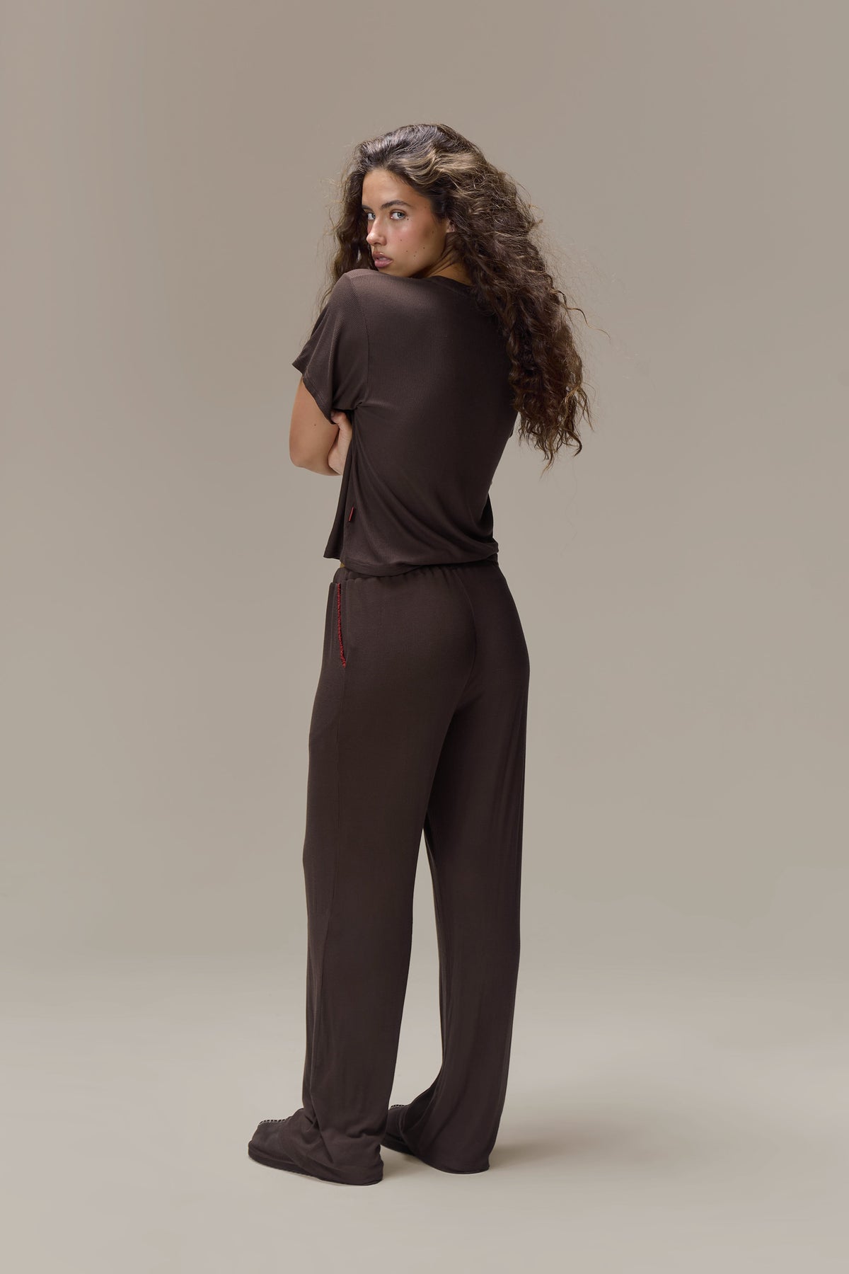 Seekers Sleepwear Modal Jersey Tee in Brown