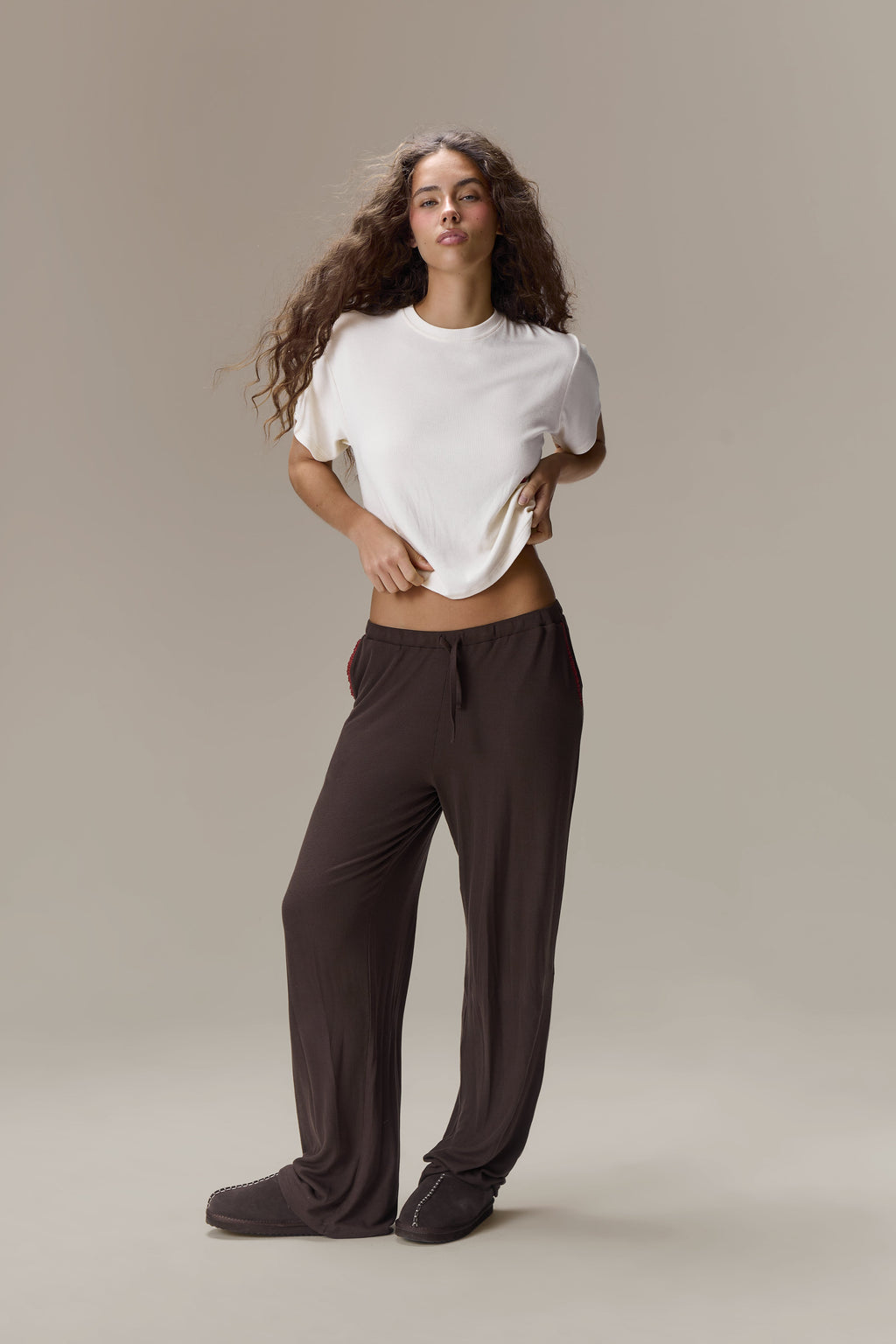 Seekers Sleepwear Modal Jersey Tee in Cream