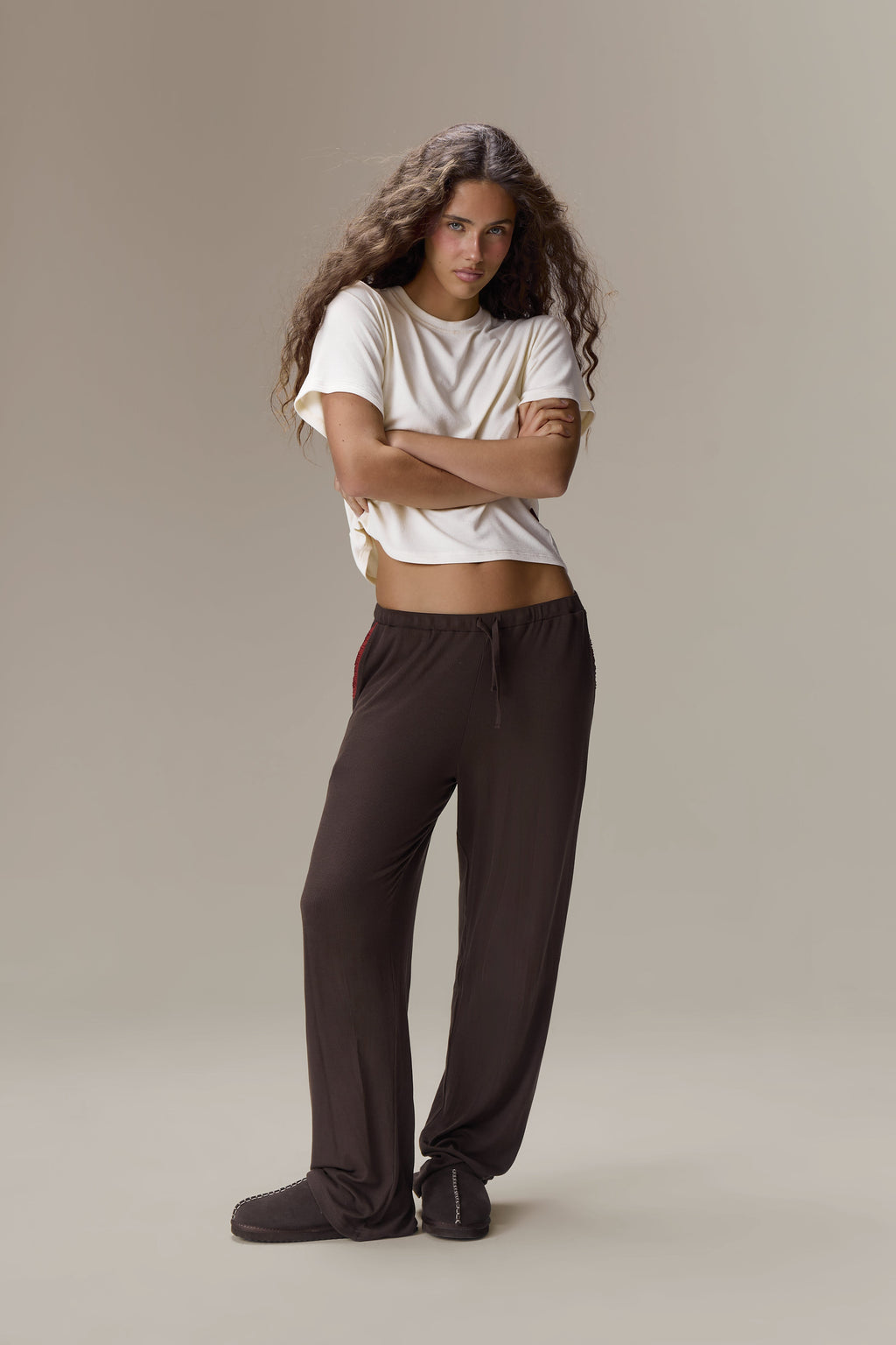 Seekers Sleepwear Modal Jersey Tee in Cream