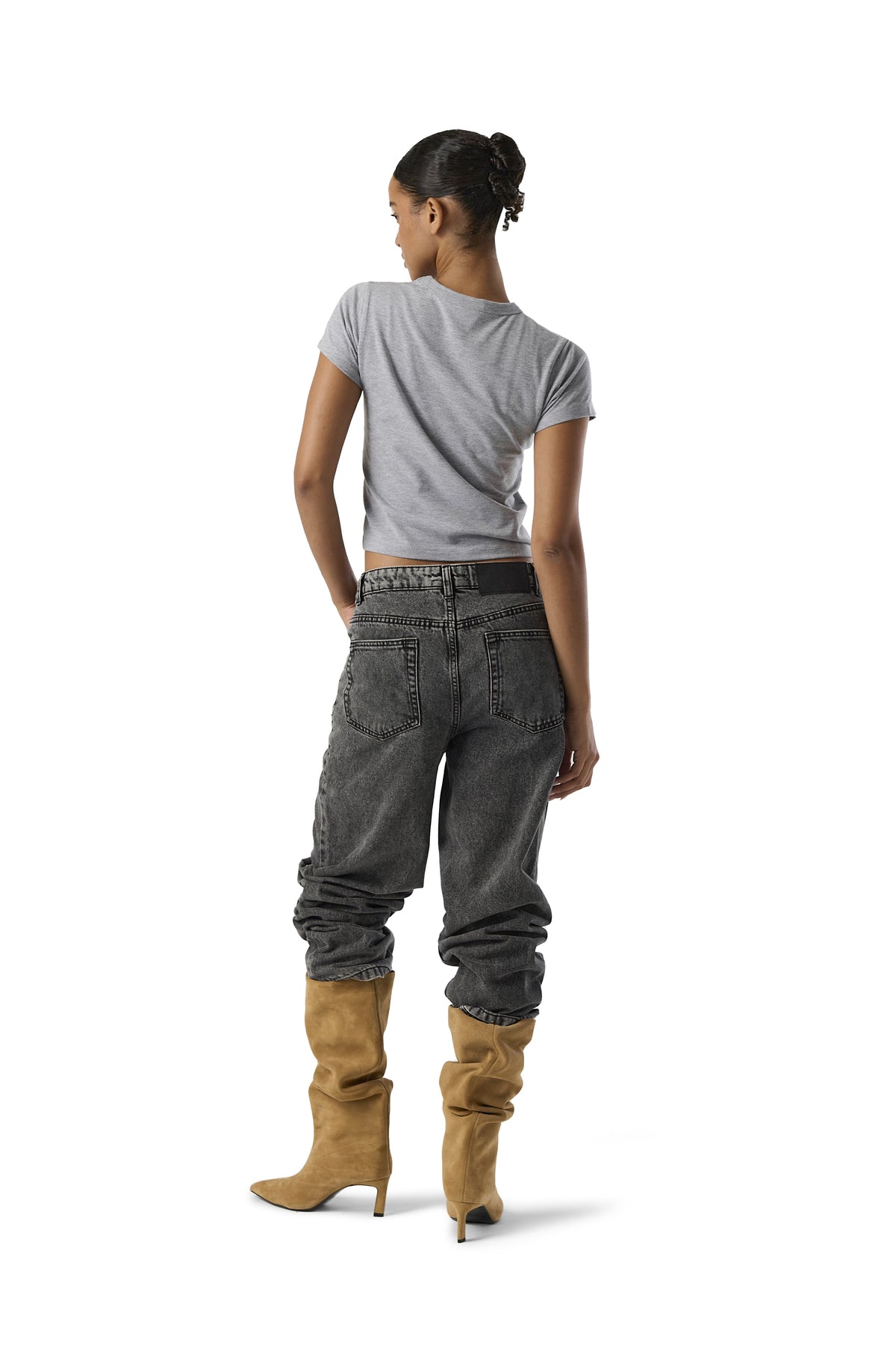 Stud Baby Tee in Grey Marl