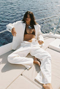 Frankie Straight Leg Linen Trouser in Cream