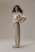 Seekers Classic Wide Leg Sweatpants in Beige