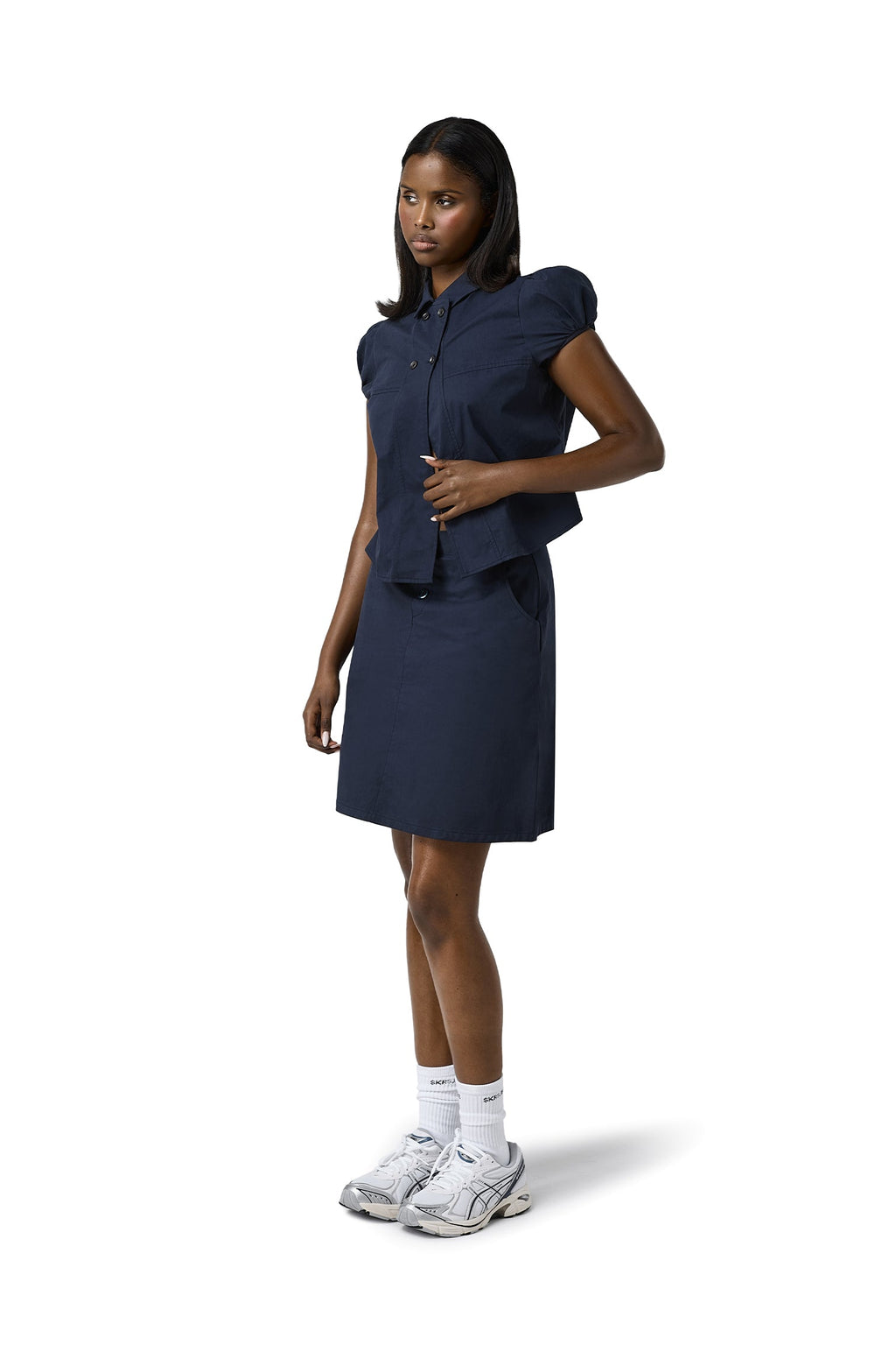Wendy Cotton Skirt in Navy