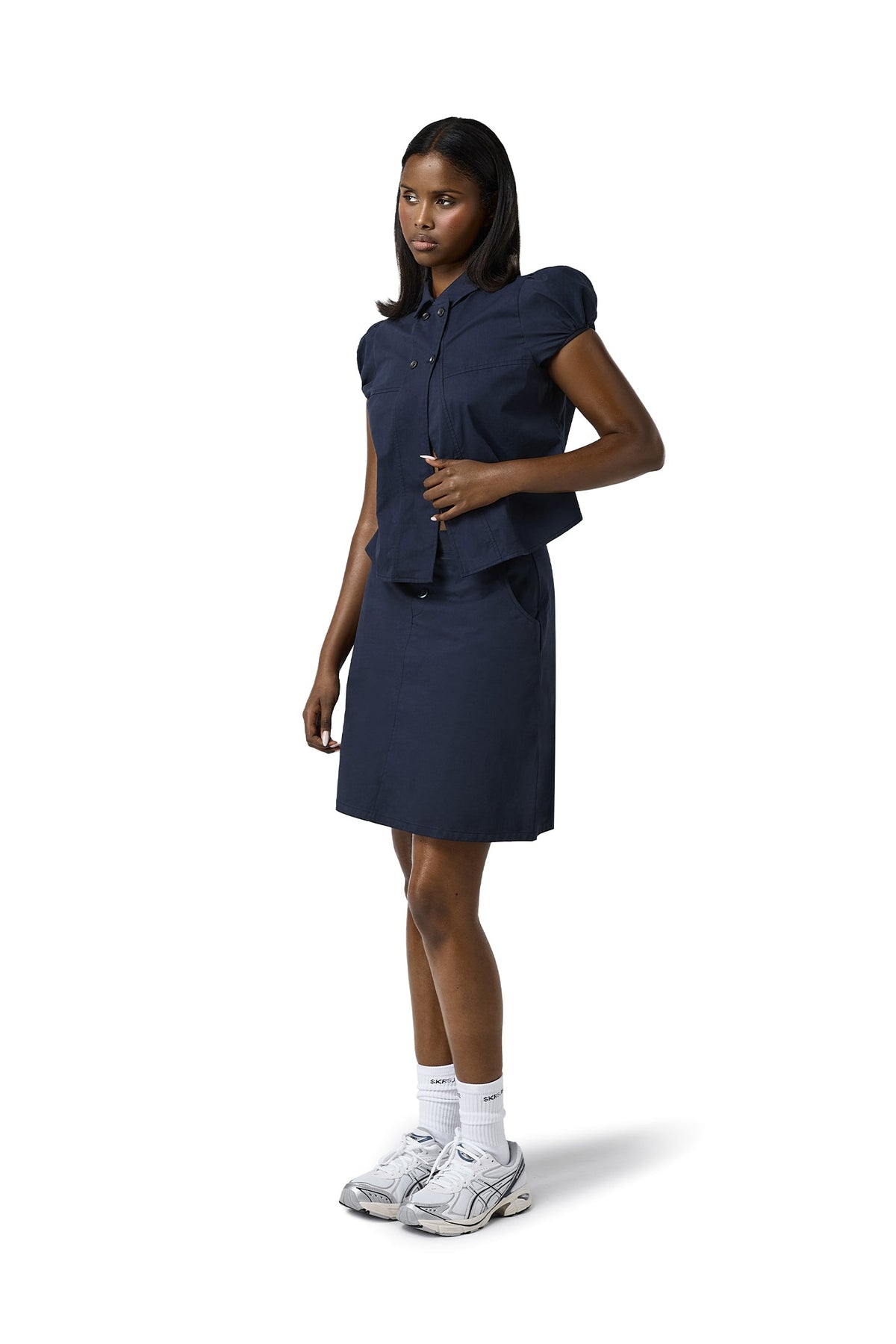 Wendy Cotton Skirt in Navy