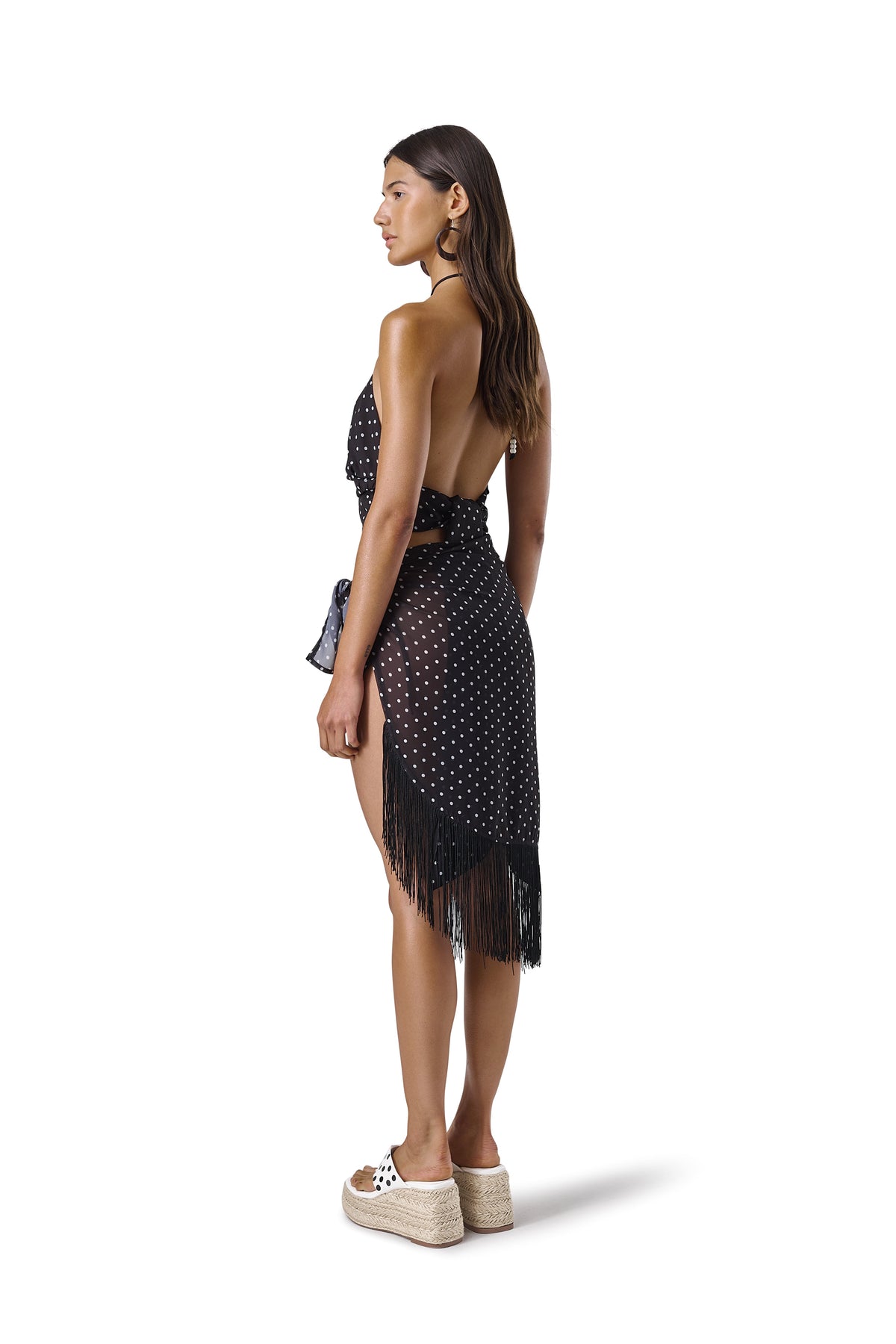Minnie Tassel Sarong in Black