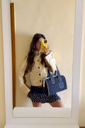 Laney Faux Suede Handbag in Navy